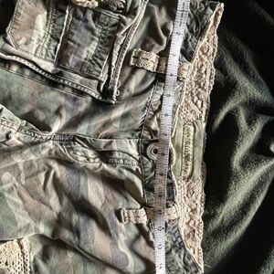 Camouflage Cargo pants with Macrame Trim